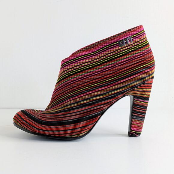 United Nude Fold Hi Heel Booties EU 40 Red Knit Platform Vegan - Picture 1 of 16